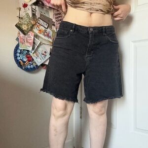 All Saints Black Denim Shorts Medium